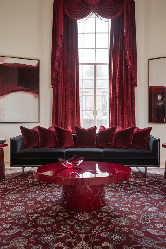 bold red interior highlights