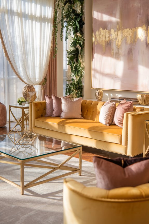 bright yellow couch statement