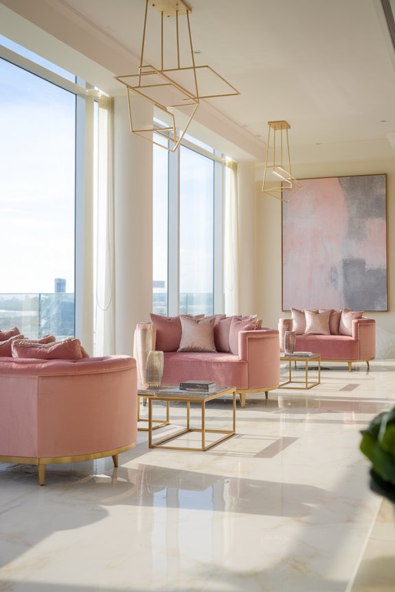 contemporary soft pink design