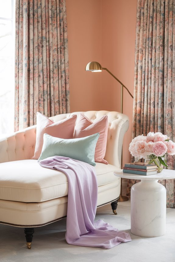cozy pastel reading corner