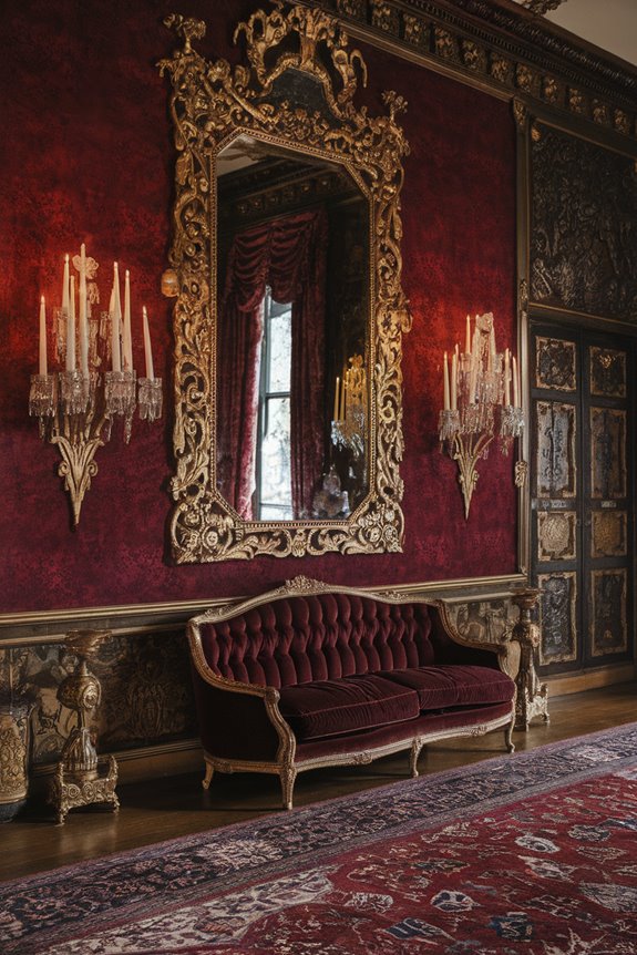 deep crimson wall decor