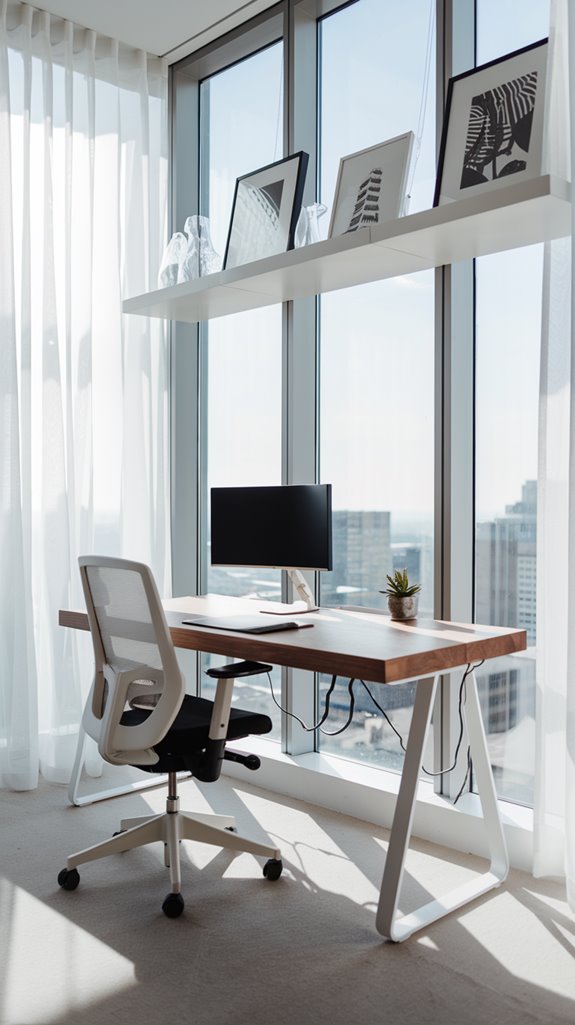 desk by window arrangement