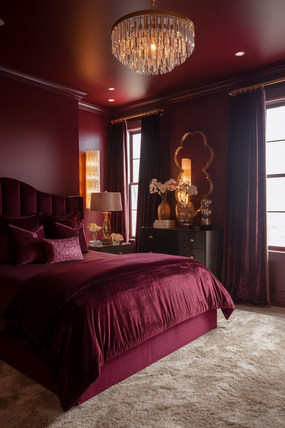elegant burgundy sleep sanctuary