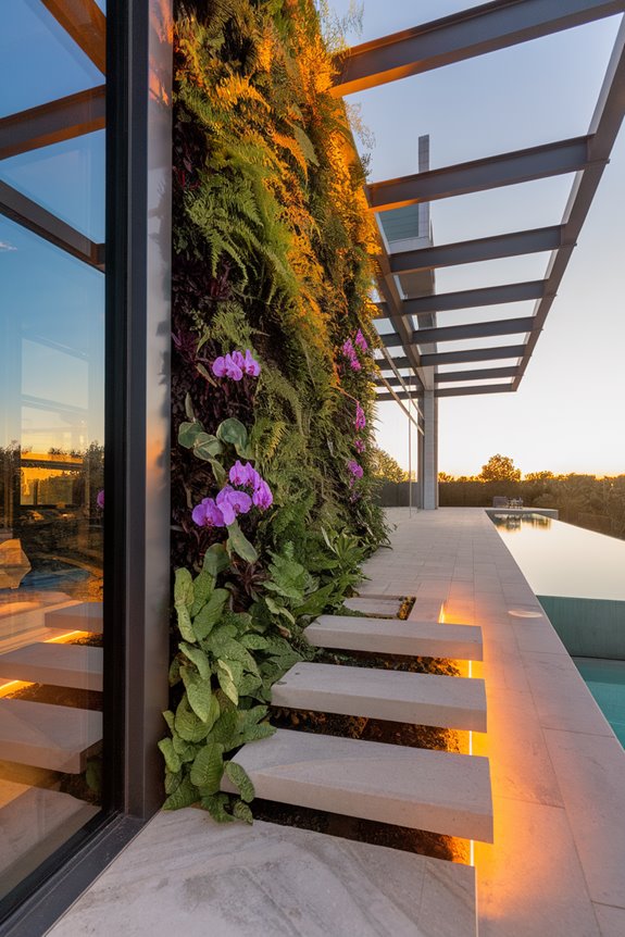 lush greenery on walls