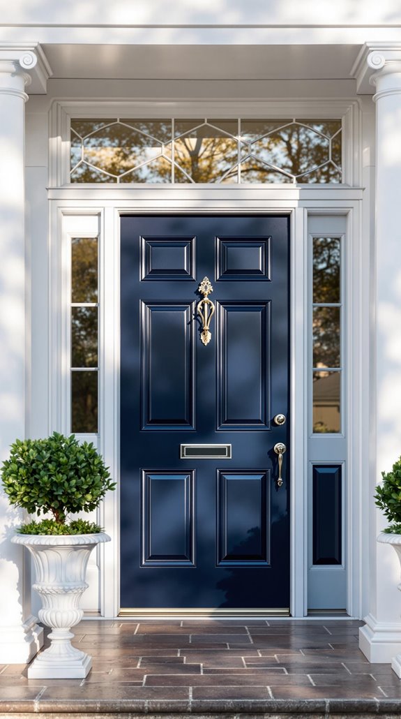navy blue contrasts white