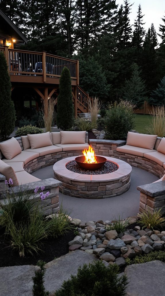outdoor stone fire pit