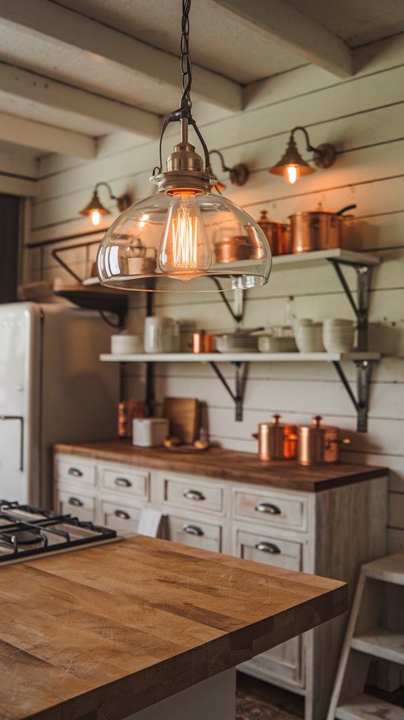 retro factory style light fixtures