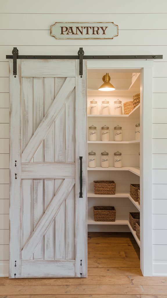 rustic sliding door storage
