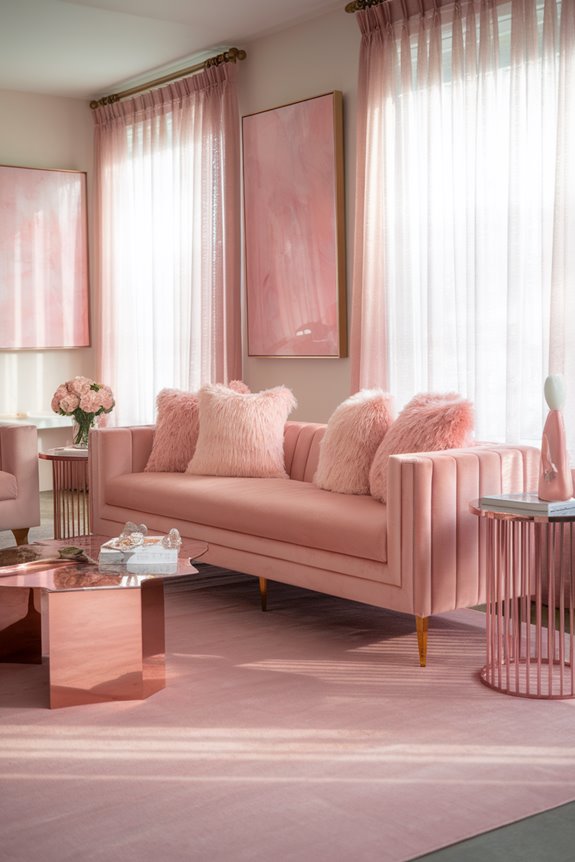 soft pink home accents