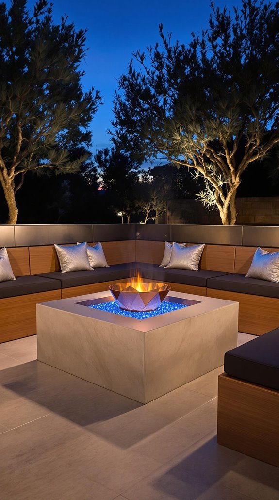 square shaped outdoor firepit