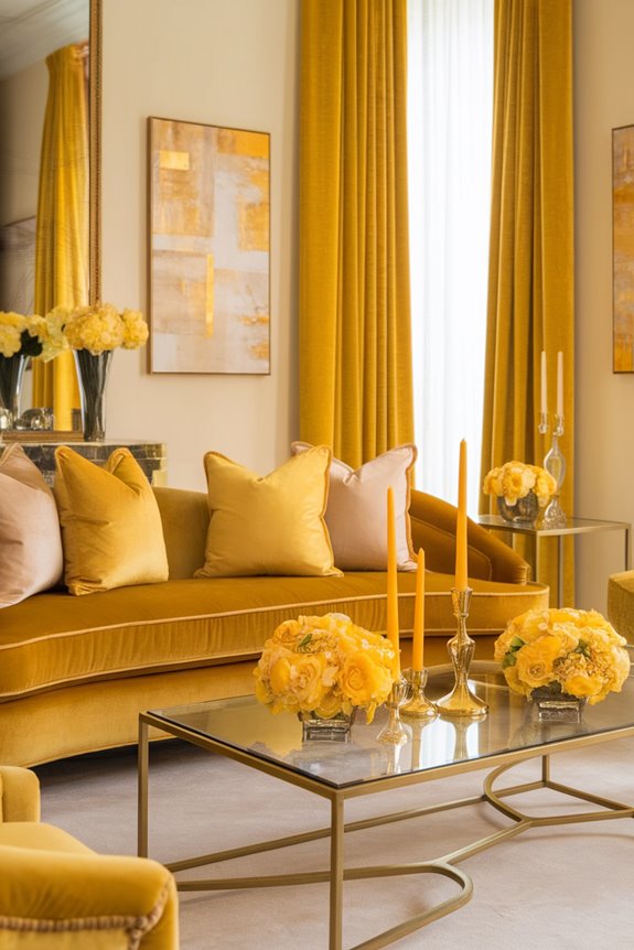 stylish bright yellow accents