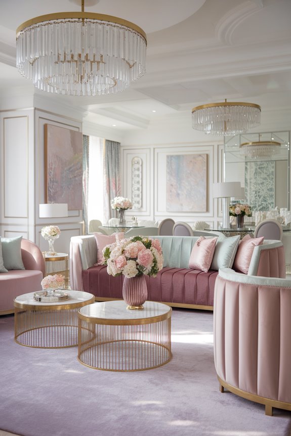 stylish pastel themed living space
