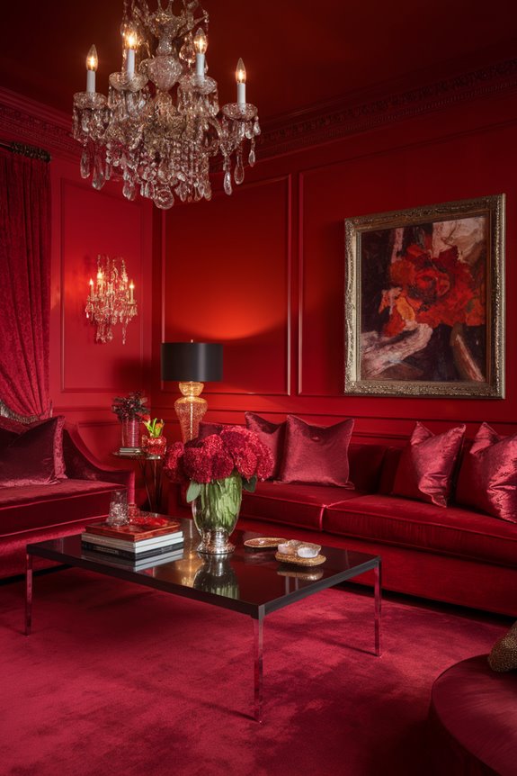 vibrant red interior design