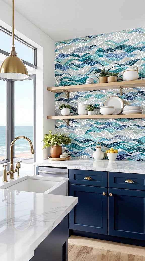 wave patterned tile design